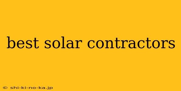 best solar contractors