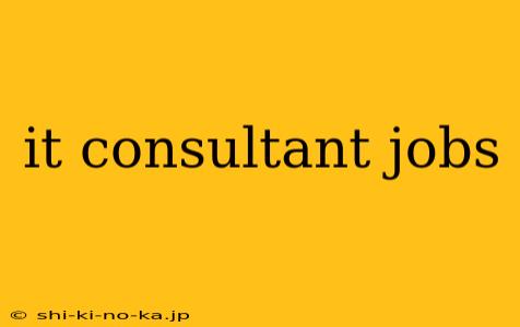 it consultant jobs